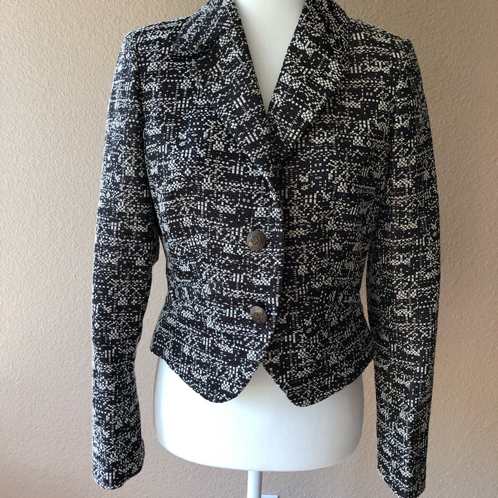New Etcetera Button Up Brown Tweed Blazer 4